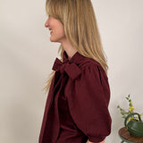 Christine Bow Tie Puff Sleeve Top
