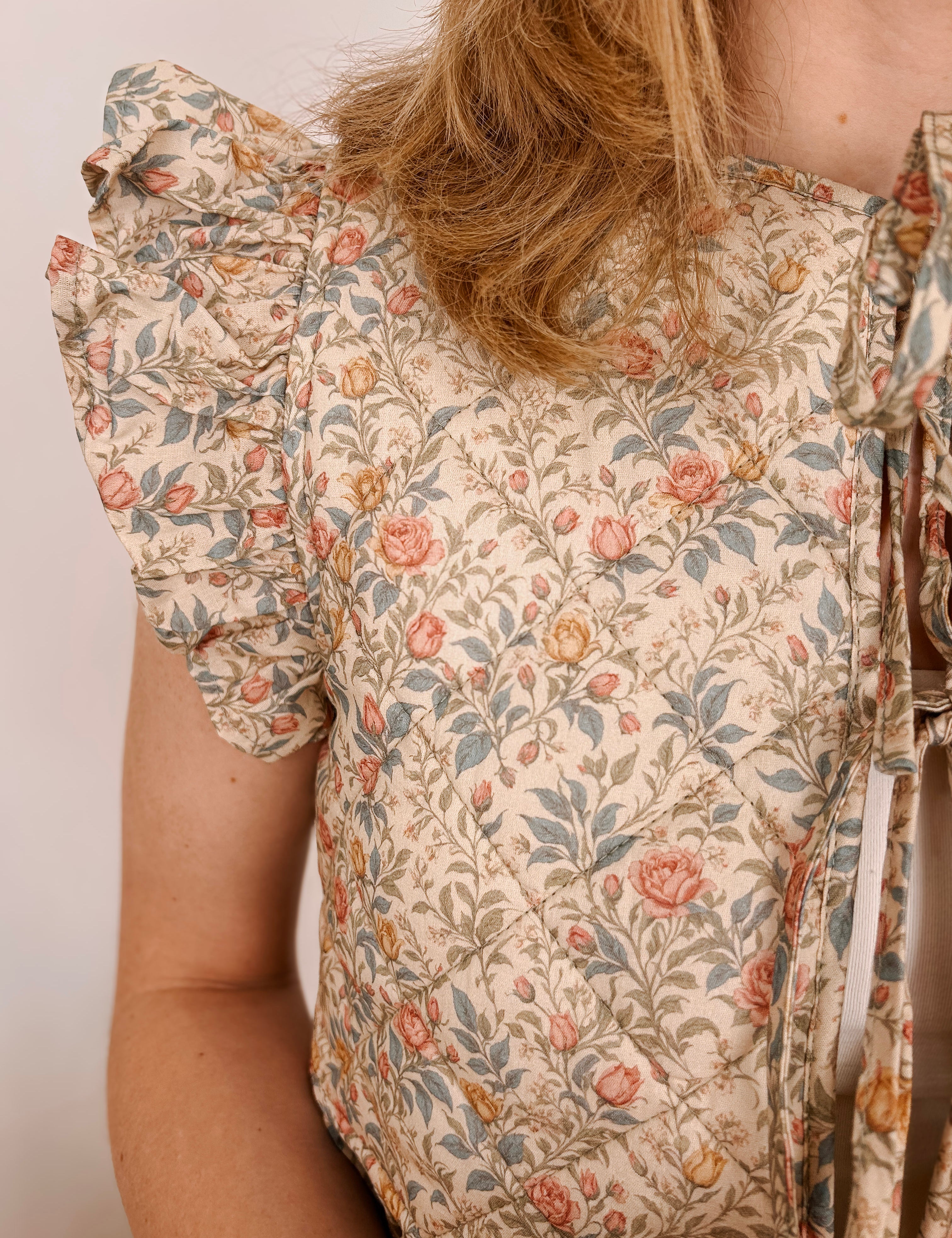 Simply Sweet Floral Quilted Vest