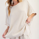 Main Attraction Waffle Knit Top