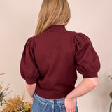 Christine Bow Tie Puff Sleeve Top