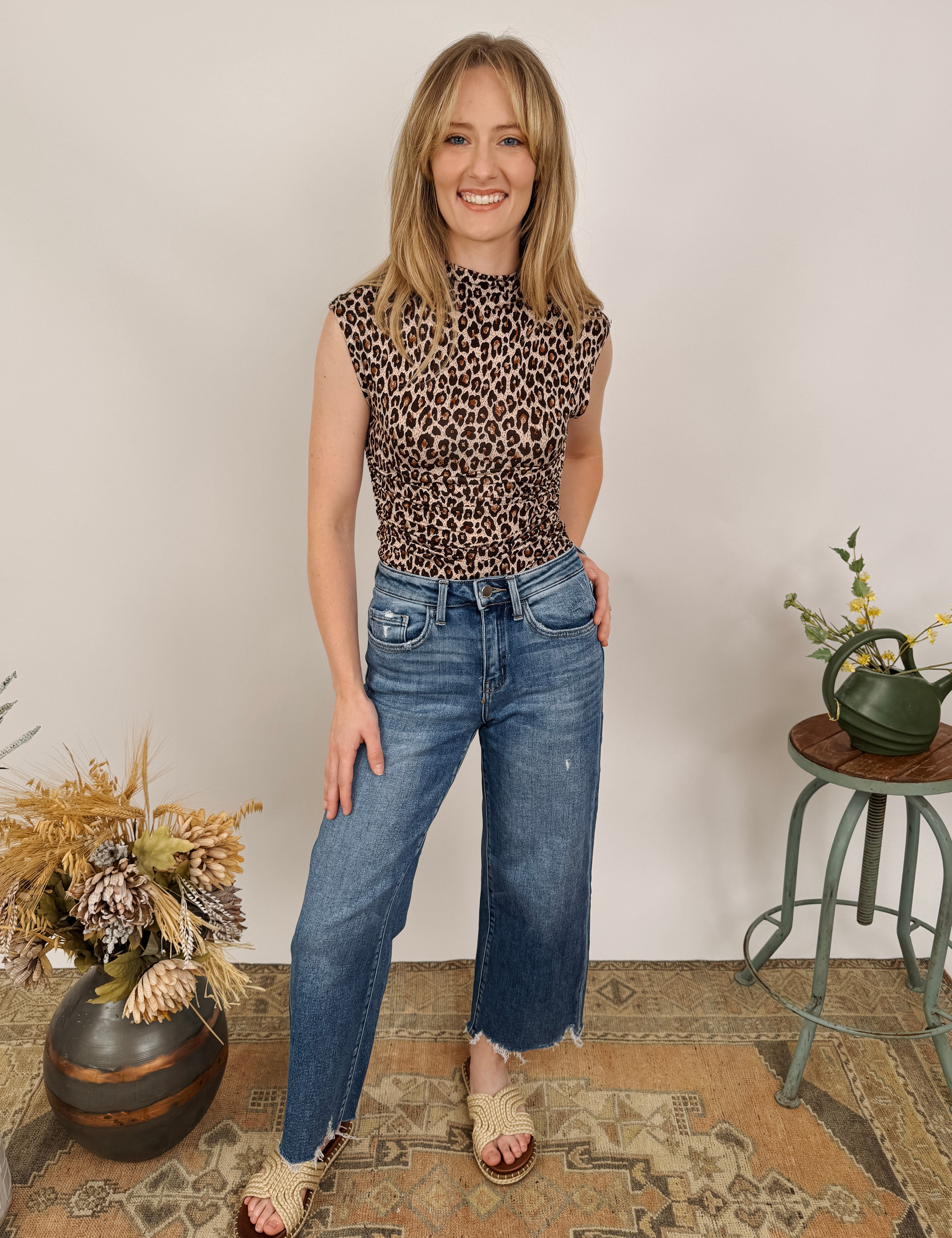 Prints Charming Mock Neck Top