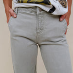 Odette Pants in washed sage with patch pockets and a high-rise straight leg — Paper Doll

