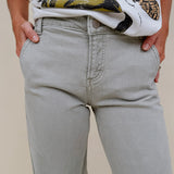 Odette Pants in washed sage with patch pockets and a high-rise straight leg — Paper Doll
