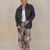 Fair Season Pant in cream and navy bandana patchwork print — Paper Doll