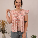 Fresh Start Floral Pleated Blouse