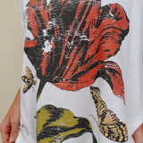 Nadine Flower Graphic Tee in white with a vintage botanical flower print — Paper Doll
