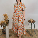 Faye Floral Pattern Midi Dress