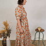 Faye Floral Pattern Midi Dress