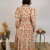 Faye Floral Pattern Midi Dress