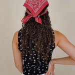 Tami Polka Dot Tee in black and white mesh with ruched high neck silhouette