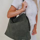 Evie Suede Hobo Shoulder Bag - PAPER DOLL