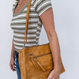 Shawn Triple Zip Satchel Crossbody - PAPER DOLL
