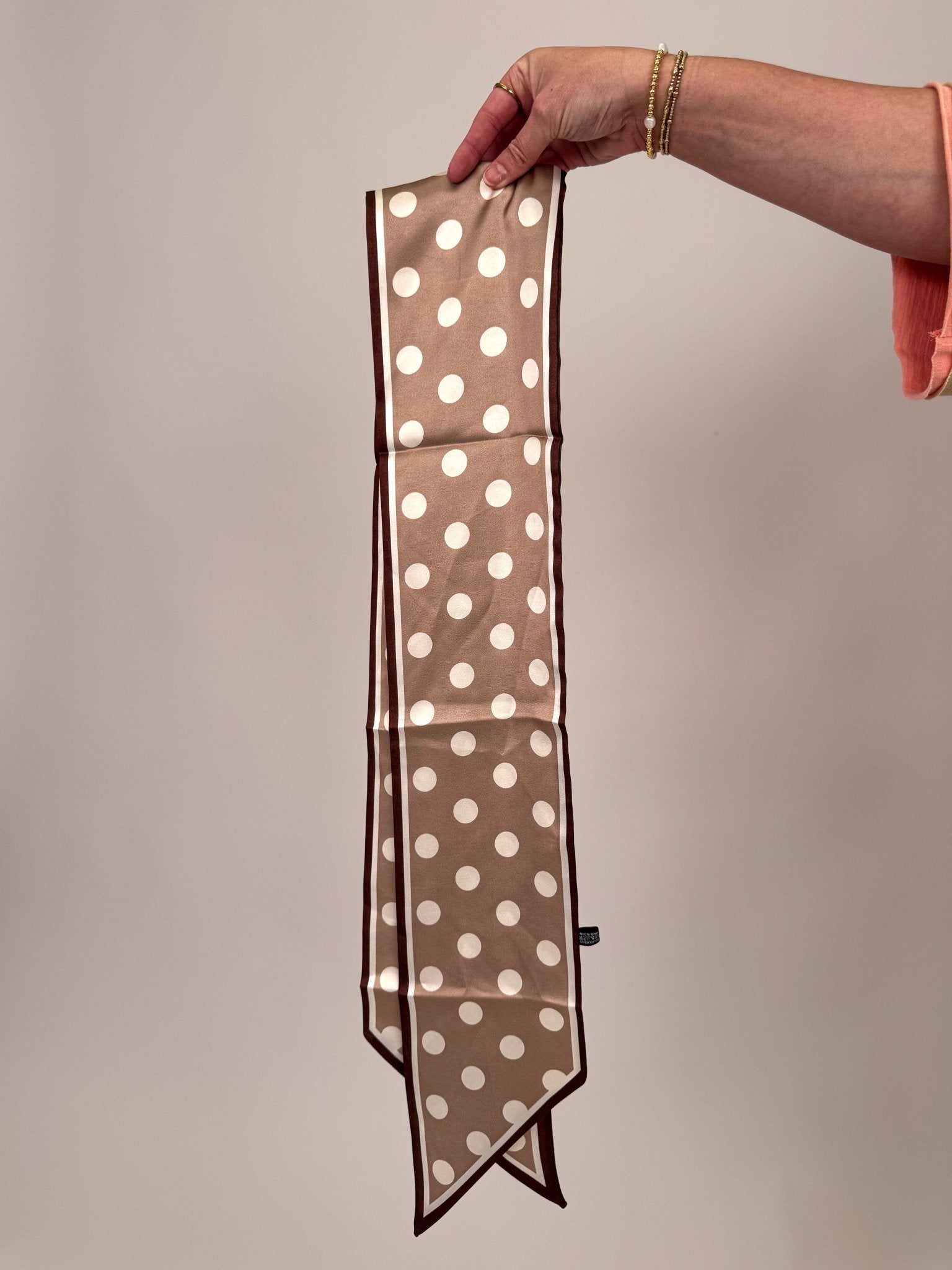 Polka Dot Simple Geometric Silk Head Scarf - PAPER DOLL
