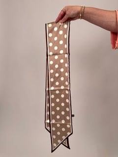Polka Dot Simple Geometric Silk Head Scarf - PAPER DOLL