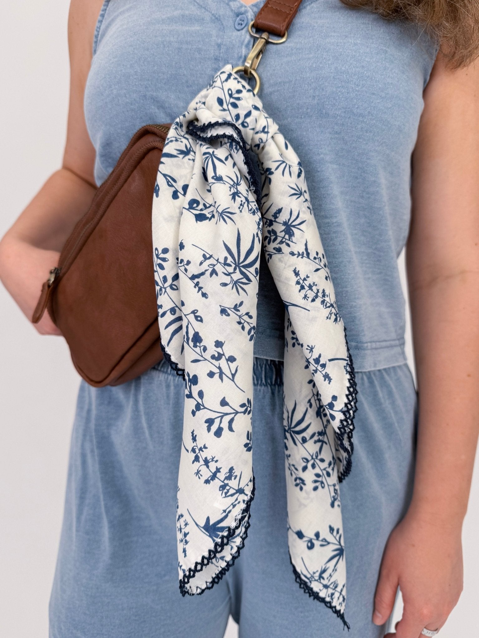 Leslie Cotton Linen Square Scarf - PAPER DOLL