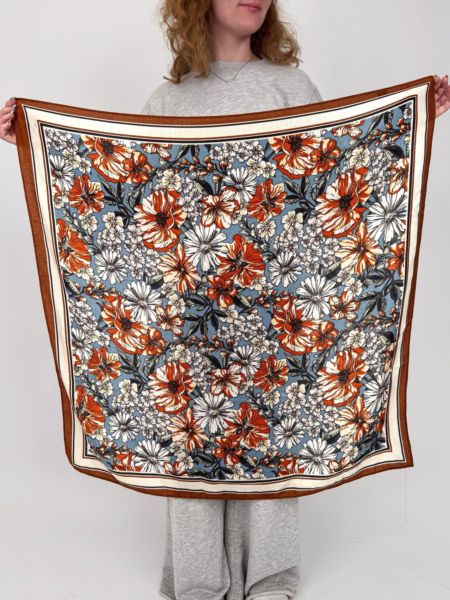 Floral Velvet Wool Scarf Shawl - PAPER DOLL