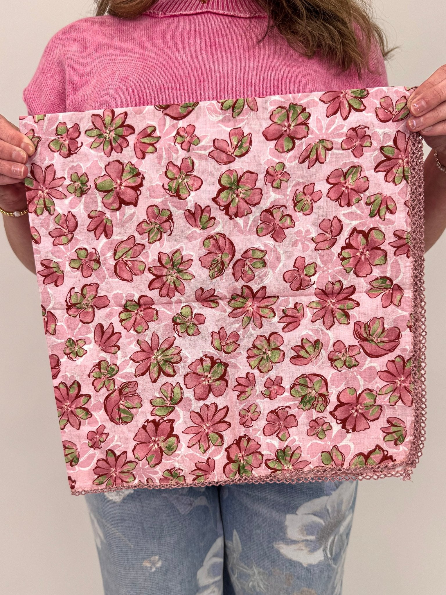 Leslie Cotton Linen Square Scarf - PAPER DOLL