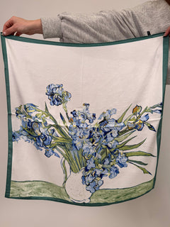 Letter Print Satin Square Scarf - PAPER DOLL