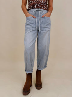 Hudson Tie Waist Barrel Jeans - PAPER DOLL