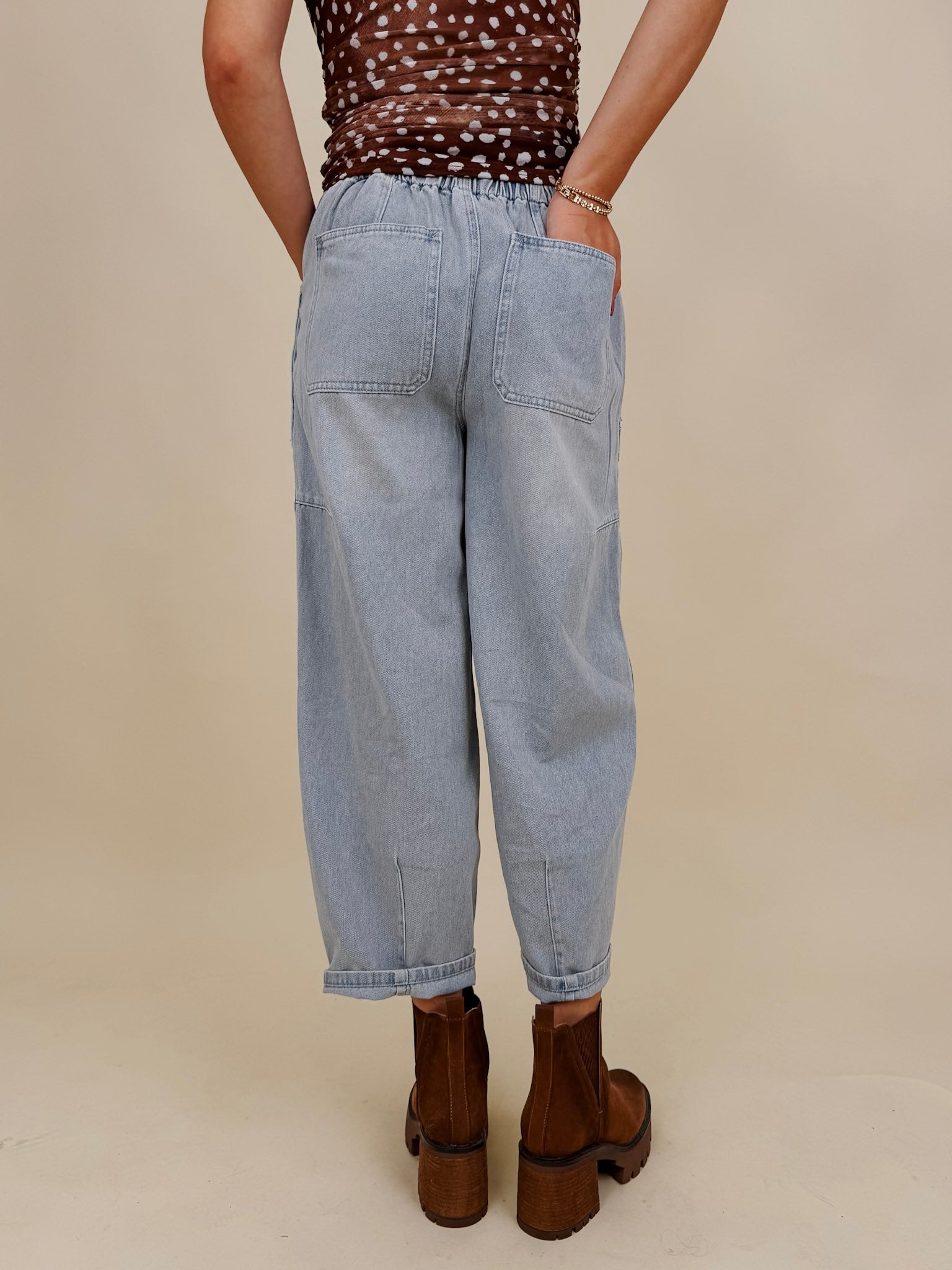 Hudson Tie Waist Barrel Jeans - PAPER DOLL