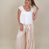 Evanthe Tie-Waist Wide Leg Pants - PAPER DOLL