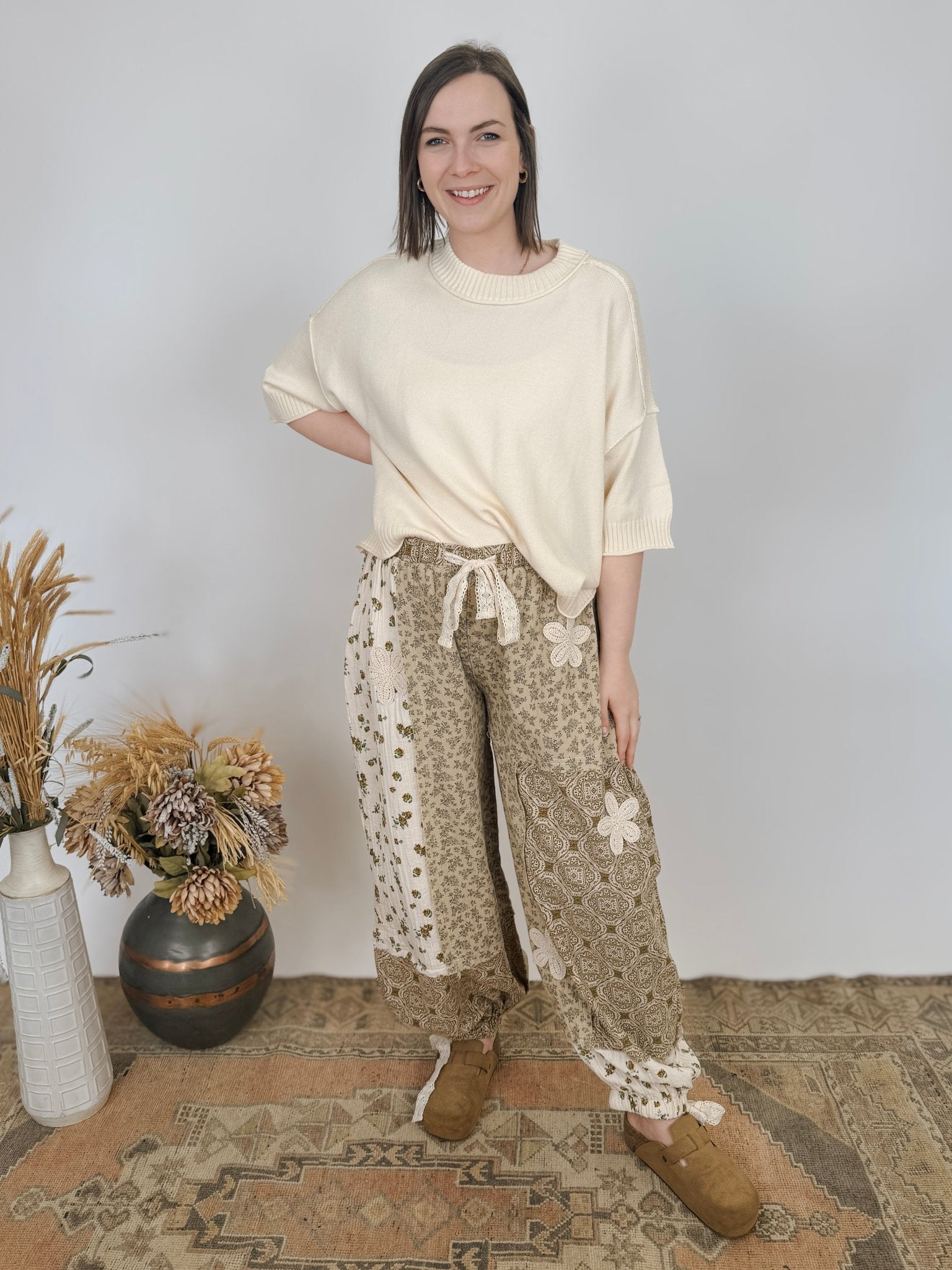 At Every Turn Patchwork Pants - PAPER DOLL
