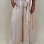 Evanthe Tie-Waist Wide Leg Pants - PAPER DOLL