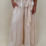 Evanthe Tie-Waist Wide Leg Pants - PAPER DOLL