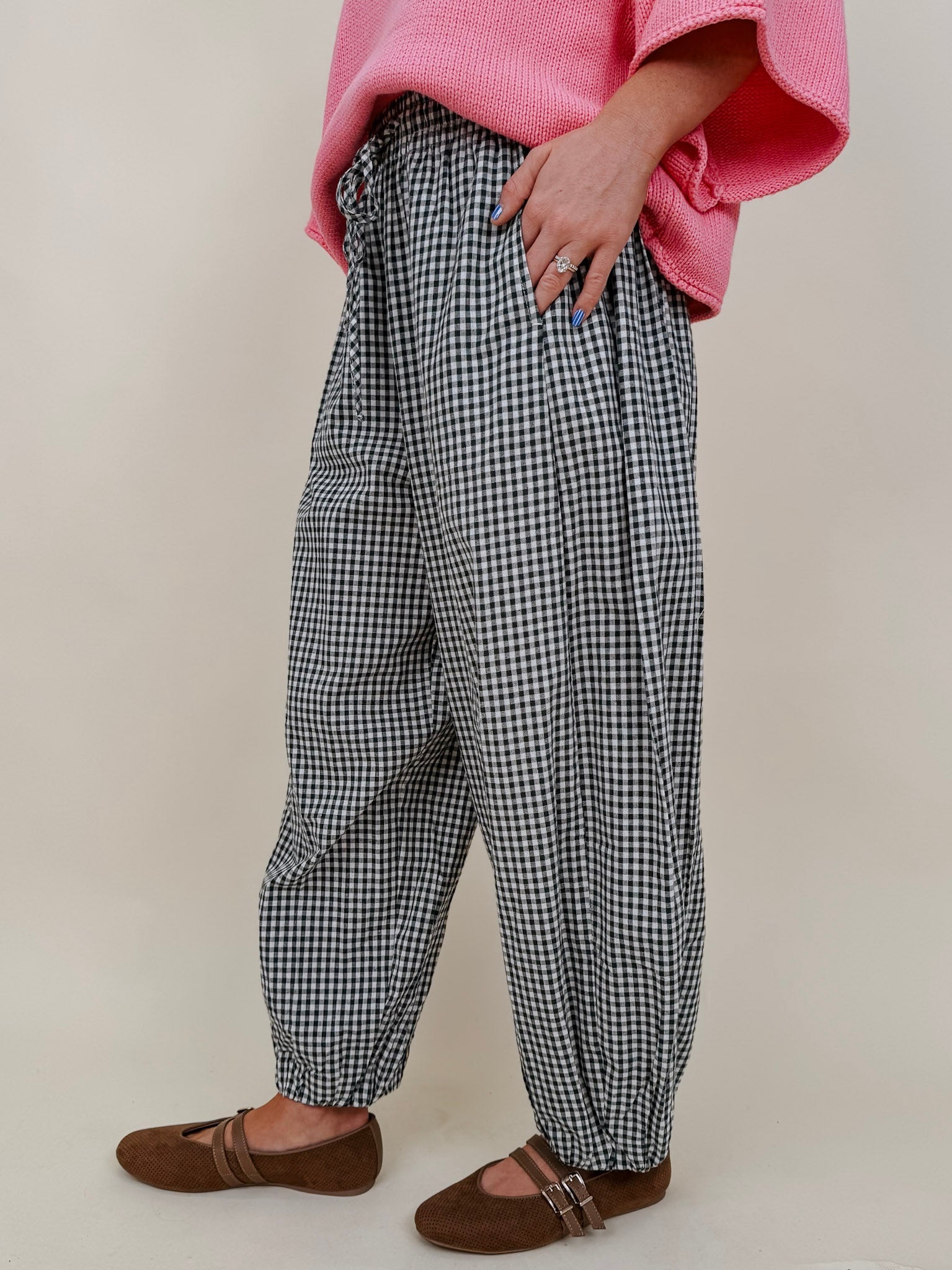Penelope Plaid Balloon Pants - PAPER DOLL