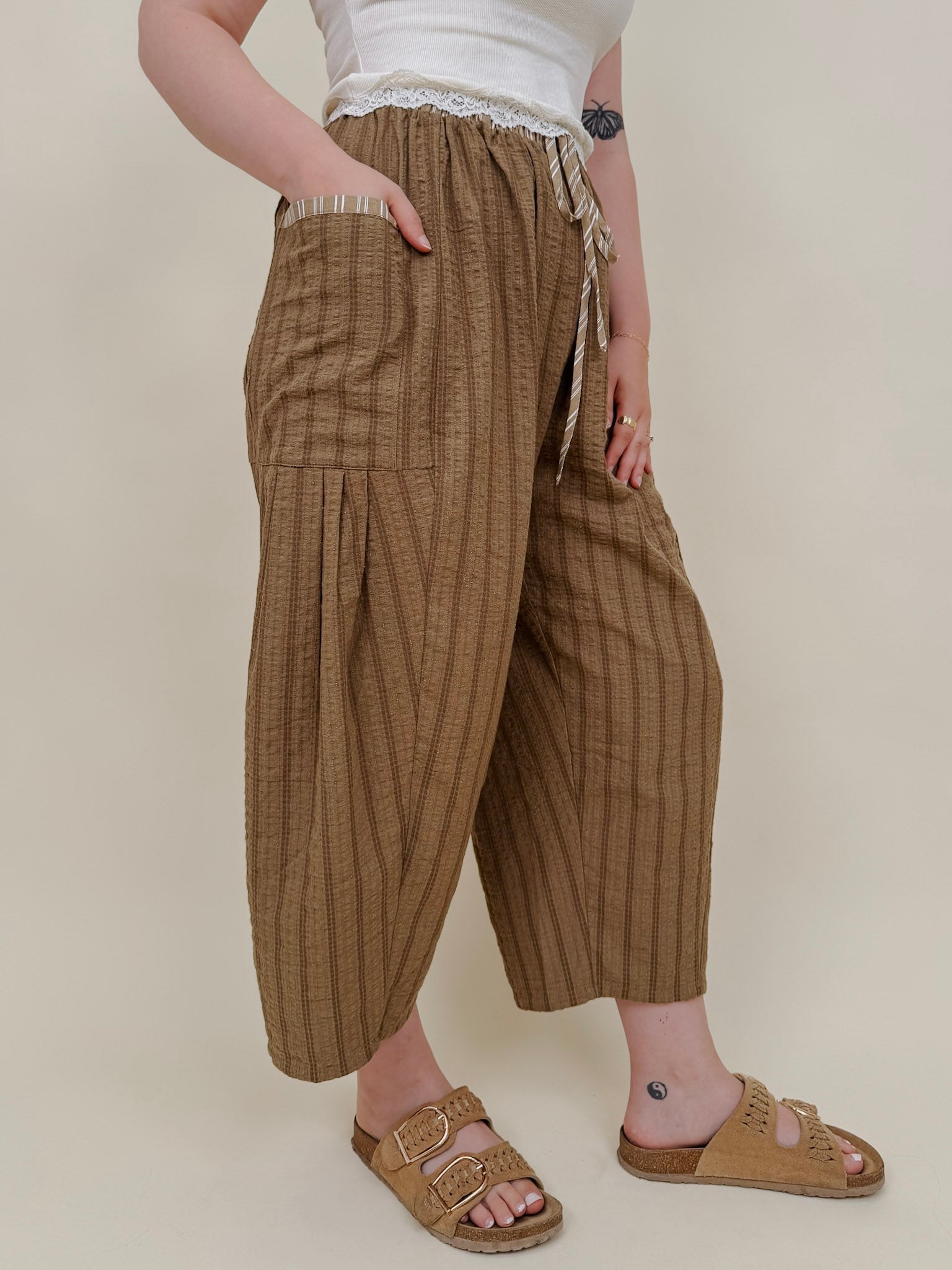 Birdie Textured Pants - PAPER DOLL