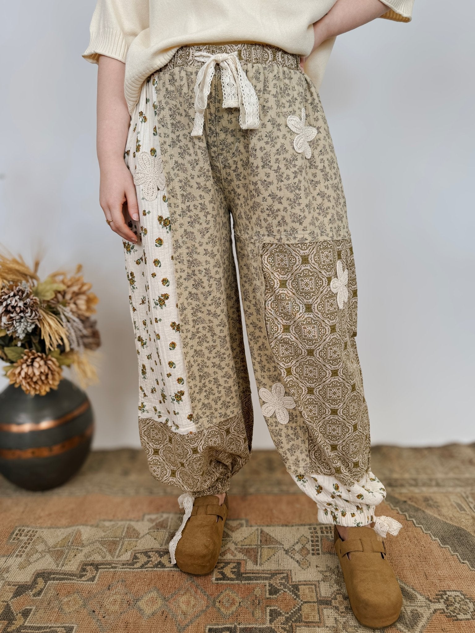 At Every Turn Patchwork Pants - PAPER DOLL