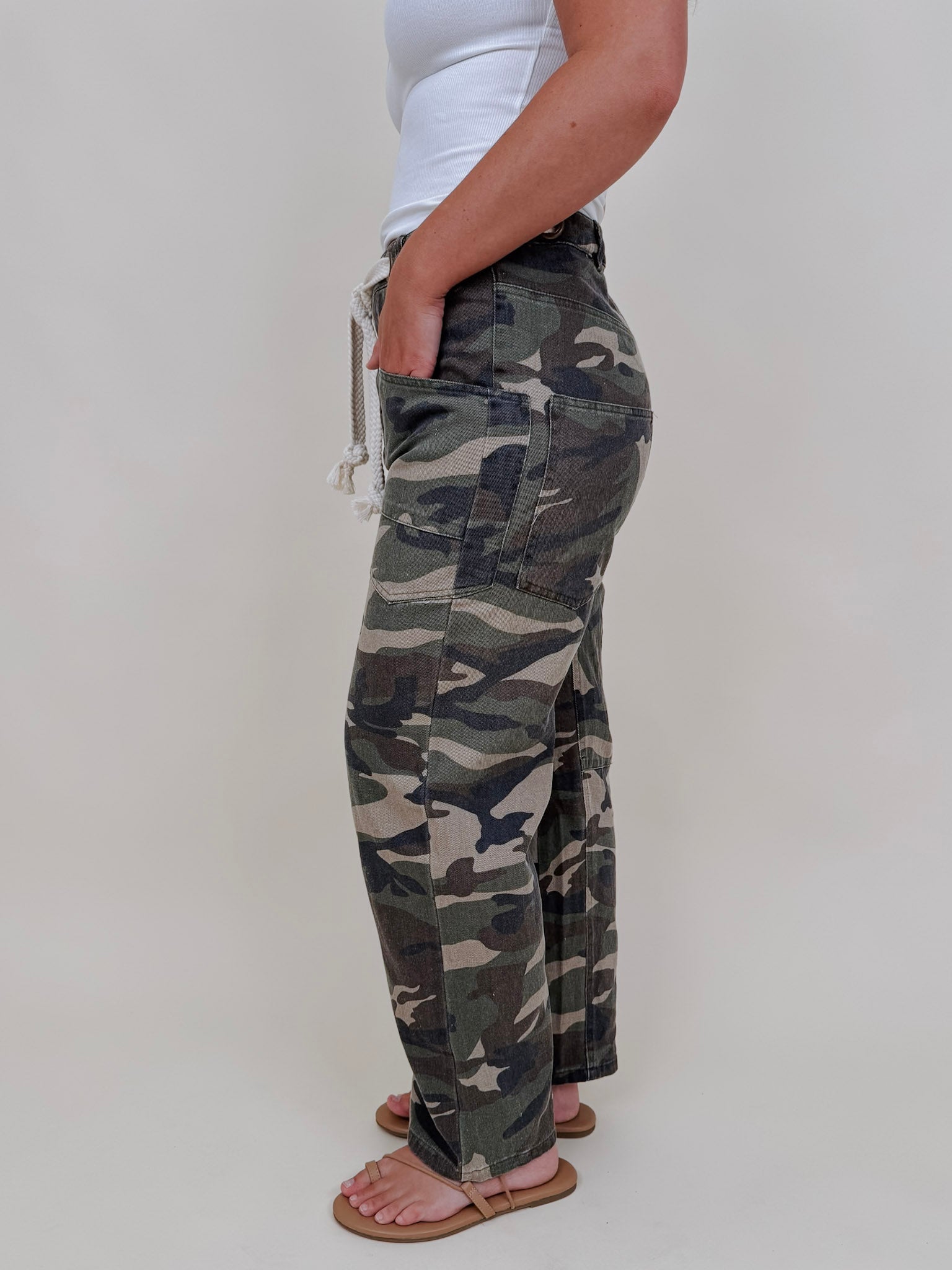 Tori Rope String Camo Pants - PAPER DOLL