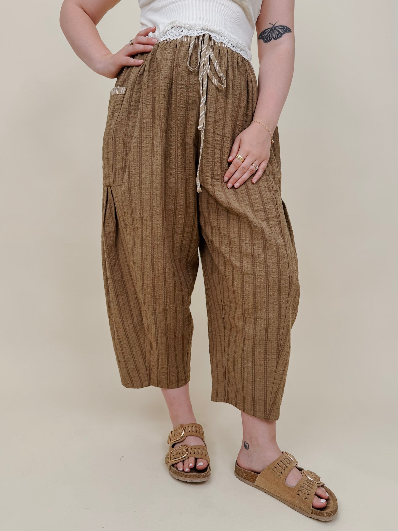 Birdie Textured Pants - PAPER DOLL