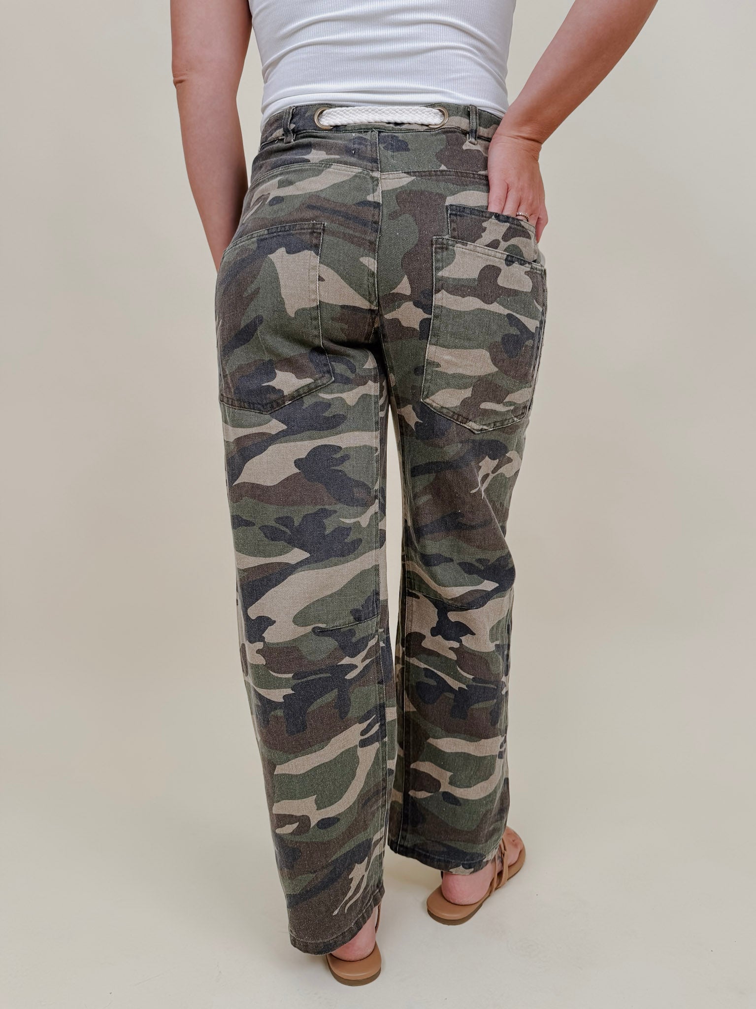 Tori Rope String Camo Pants - PAPER DOLL