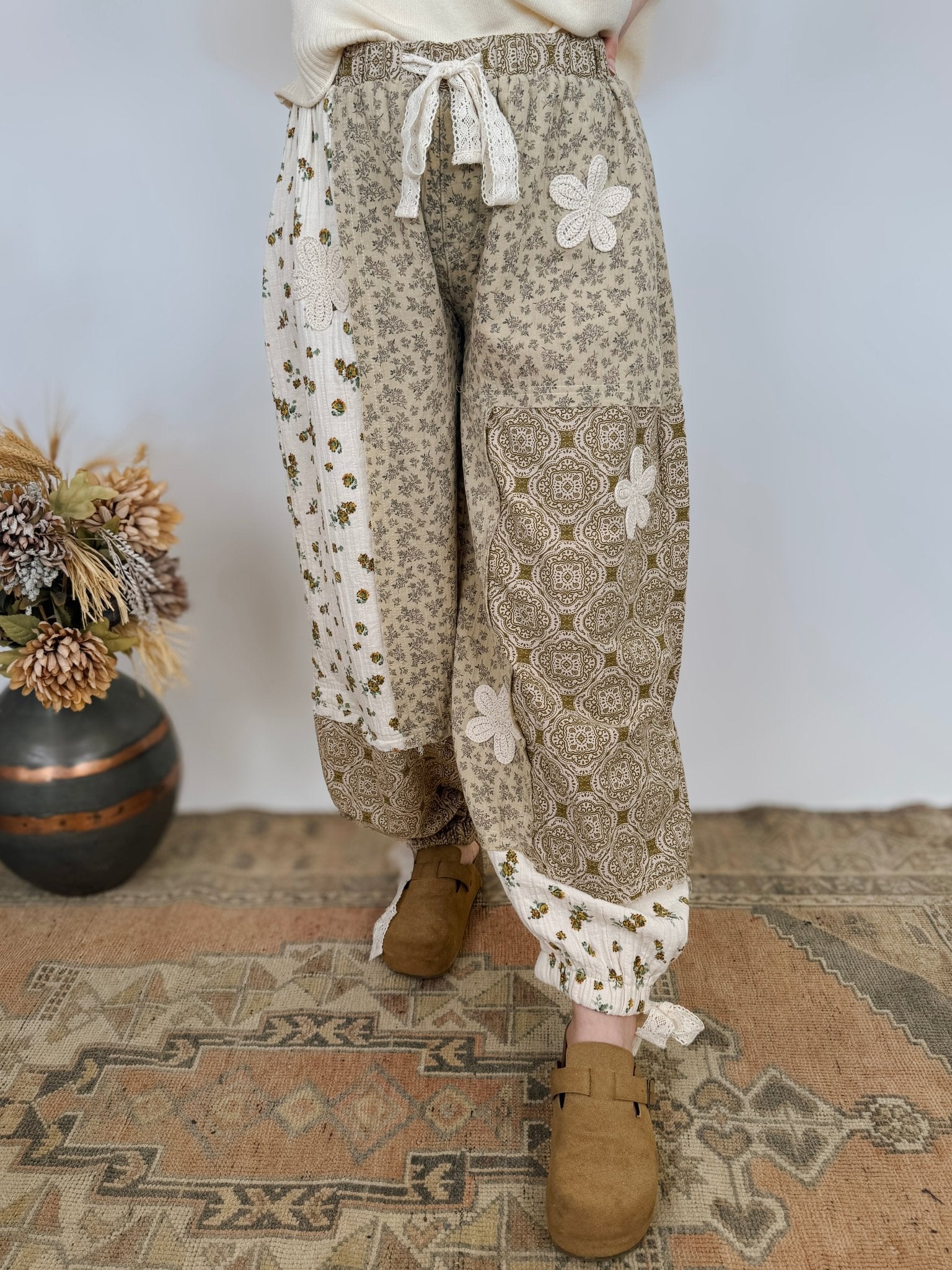 At Every Turn Patchwork Pants - PAPER DOLL