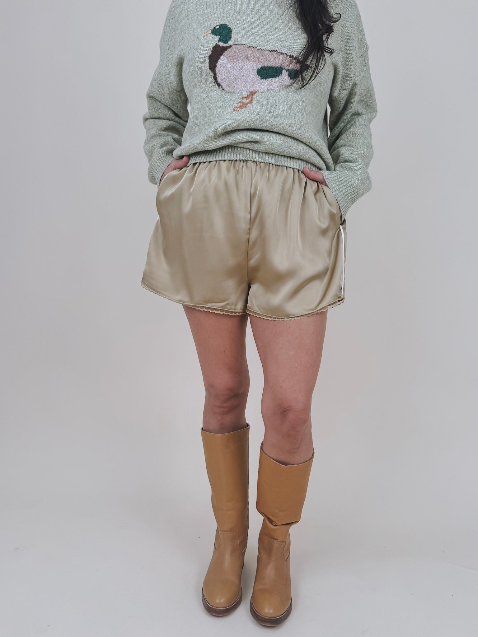 Long Beach Satin Shorts - PAPER DOLL