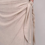 Sylvie Side Tie Wrap Midi Skirt - PAPER DOLL