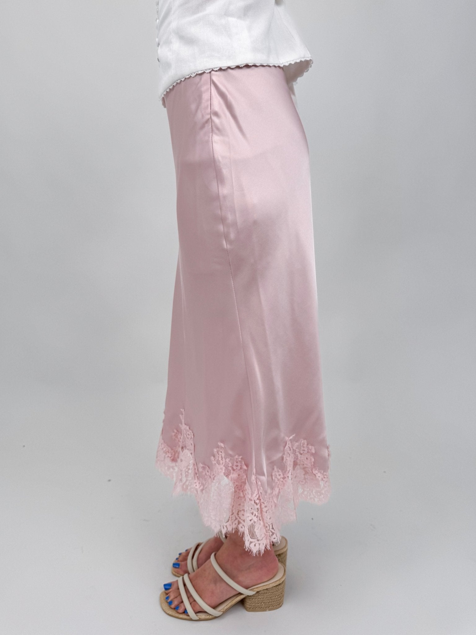 Matilda Lace Trim Midi Skirt - PAPER DOLL