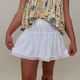 Aubrielle Lace Trim Mini Skirt - PAPER DOLL