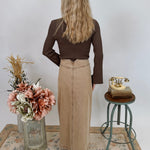 Stacy Button Front Washed Skirt - PAPER DOLL