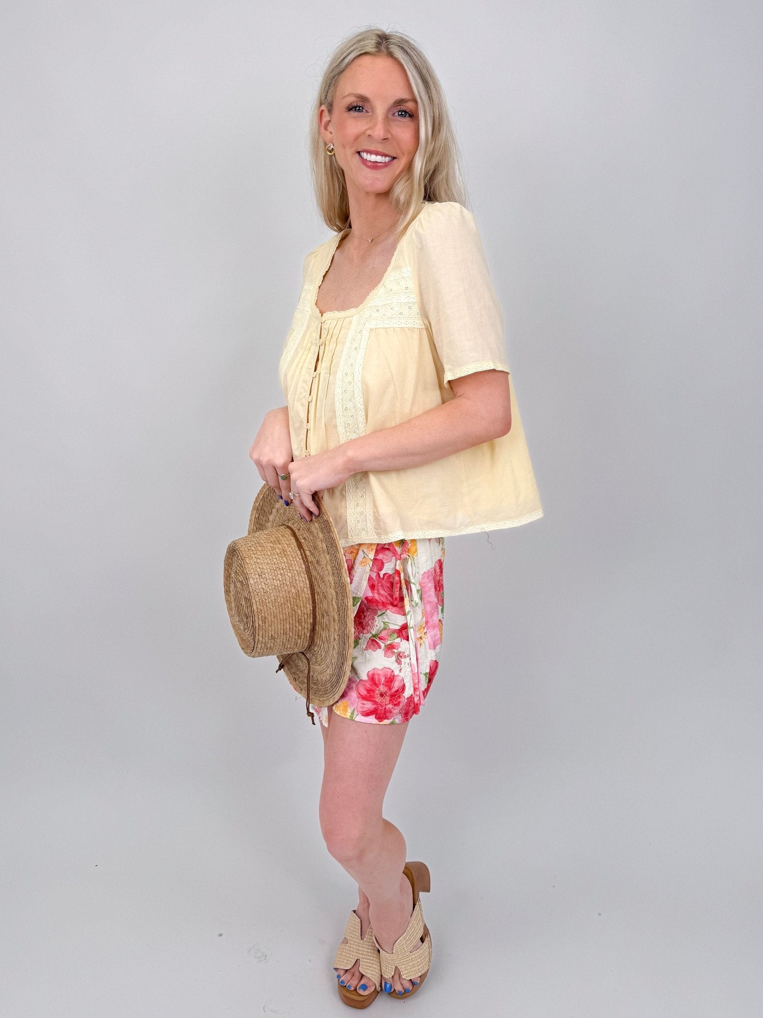 On Vacation Floral Wrap Skort - PAPER DOLL