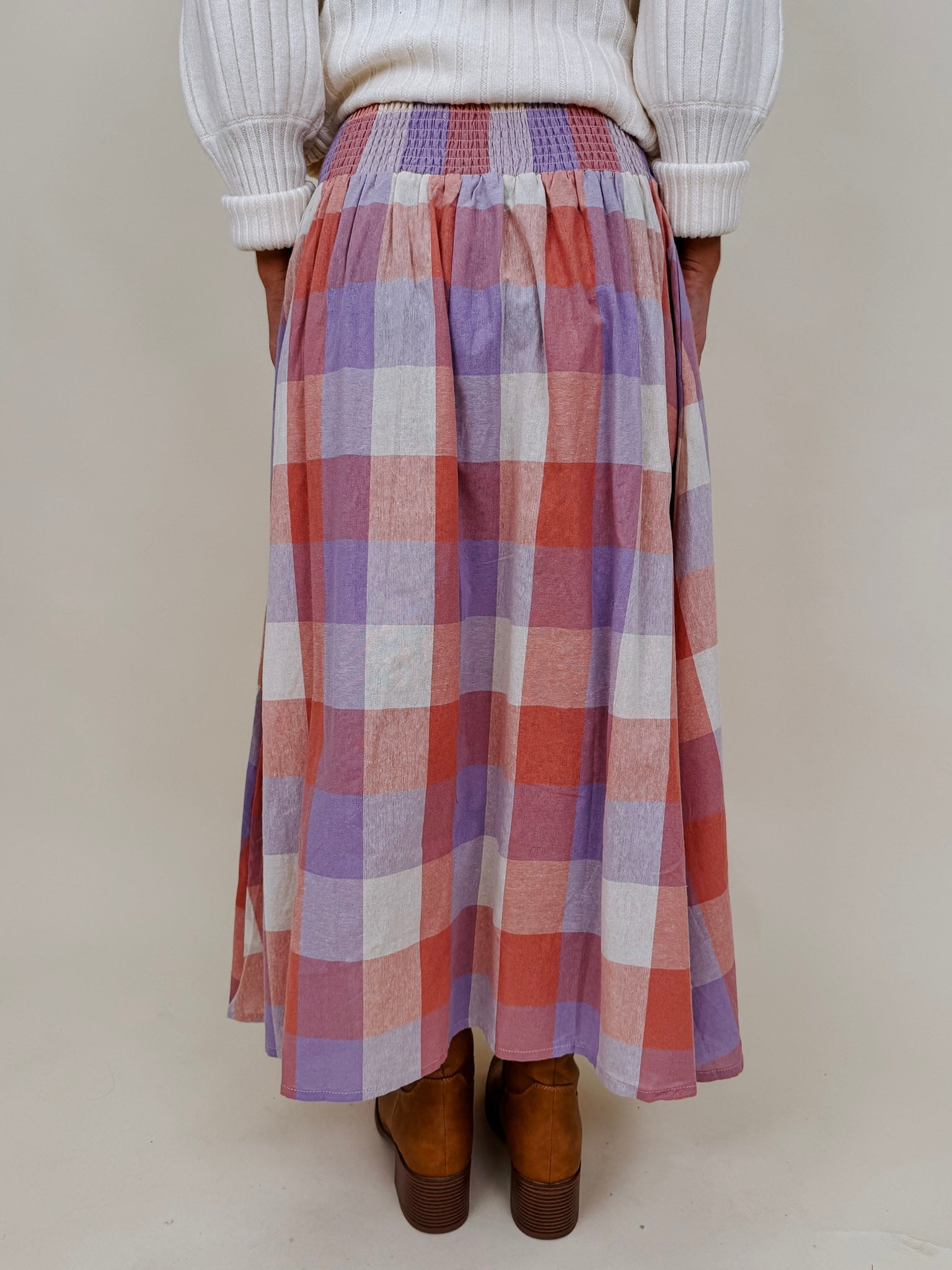 Dolly Plaid Midi Skirt - PAPER DOLL