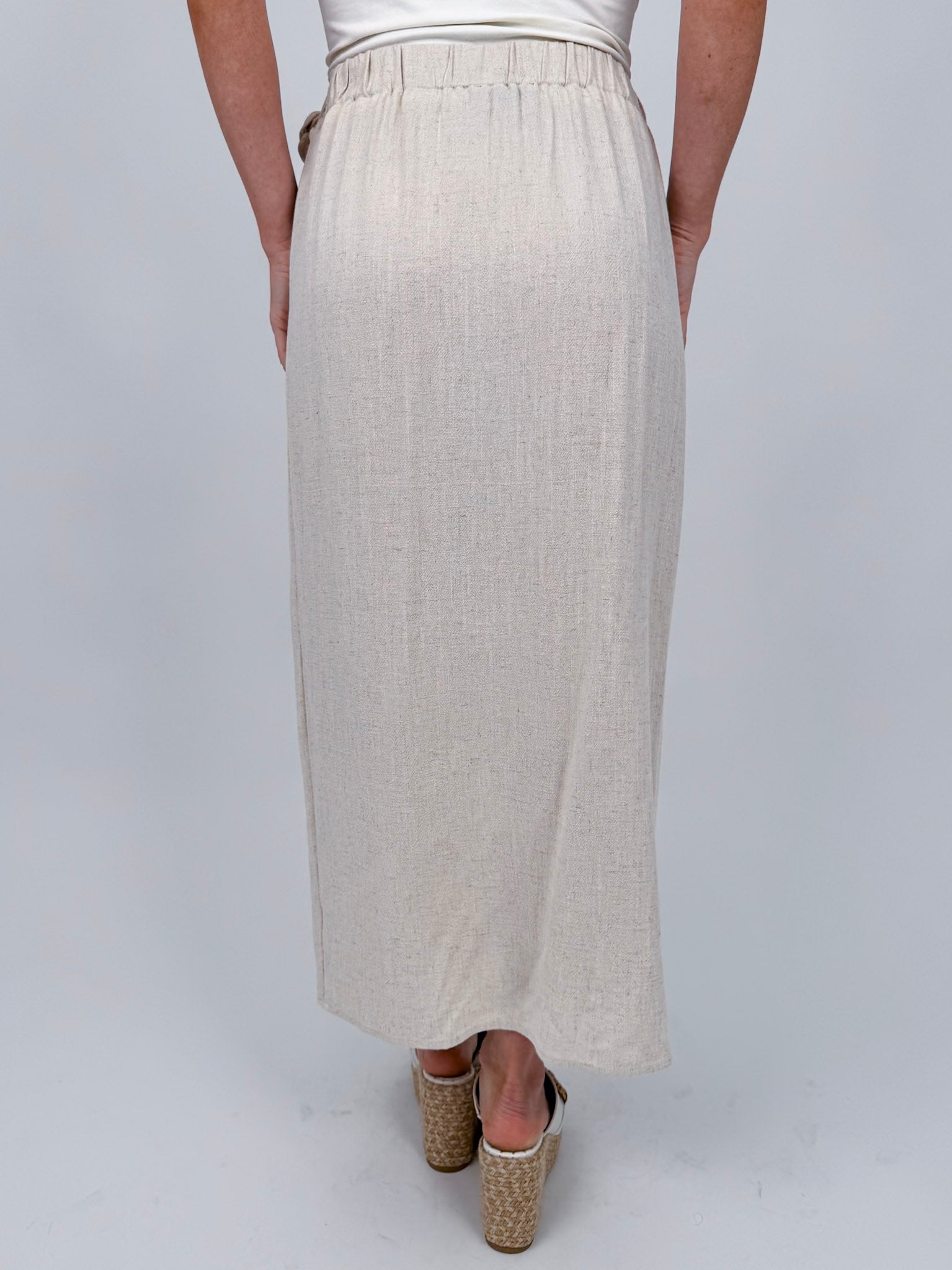 Sylvie Side Tie Wrap Midi Skirt - PAPER DOLL