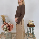 Stacy Button Front Washed Skirt - PAPER DOLL