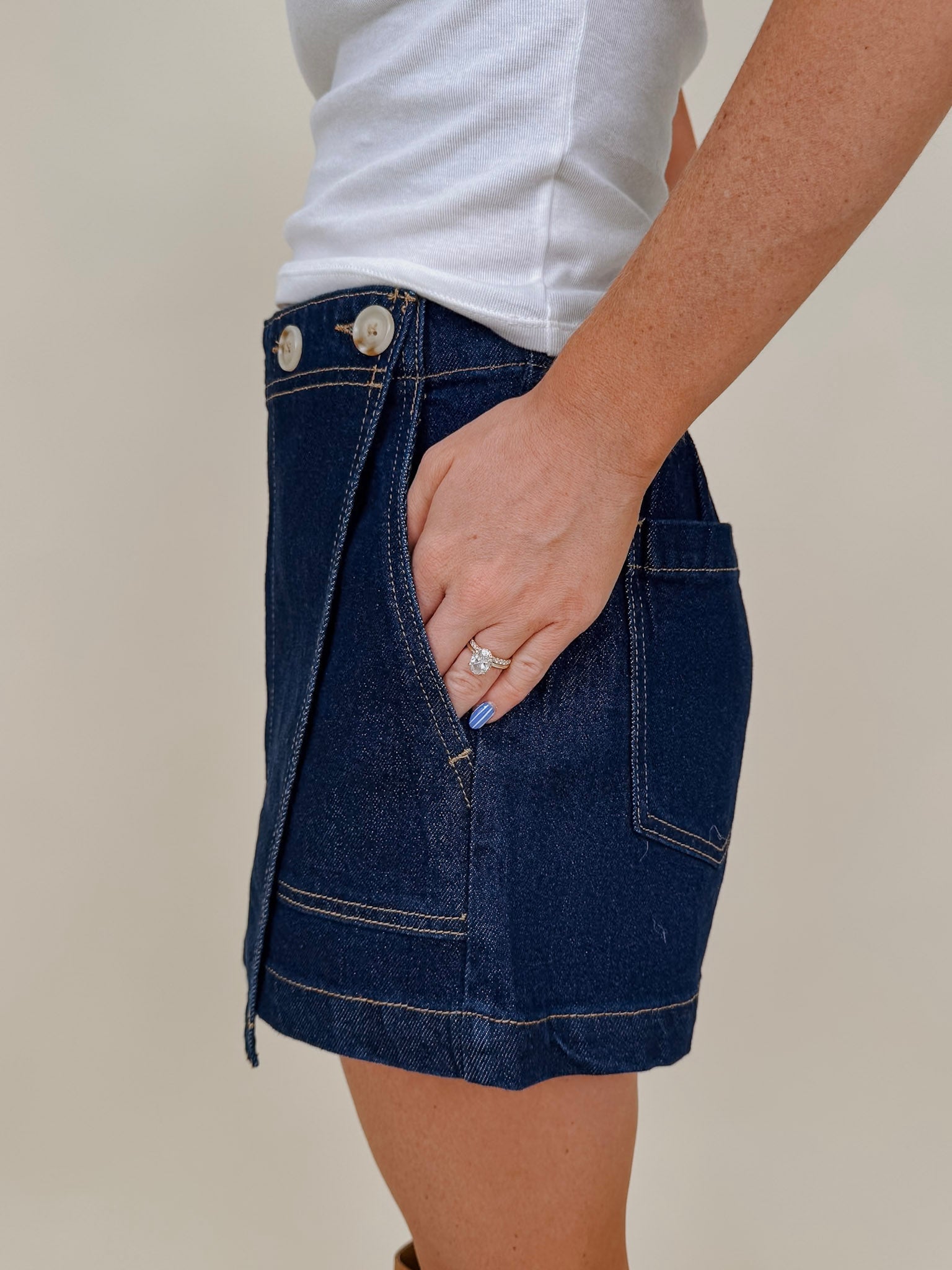 Picture Perfect Denim Skort - PAPER DOLL