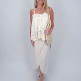 Sylvie Side Tie Wrap Midi Skirt - PAPER DOLL