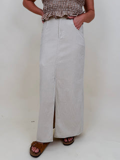 Skylar Corduroy Midi Skirt - PAPER DOLL