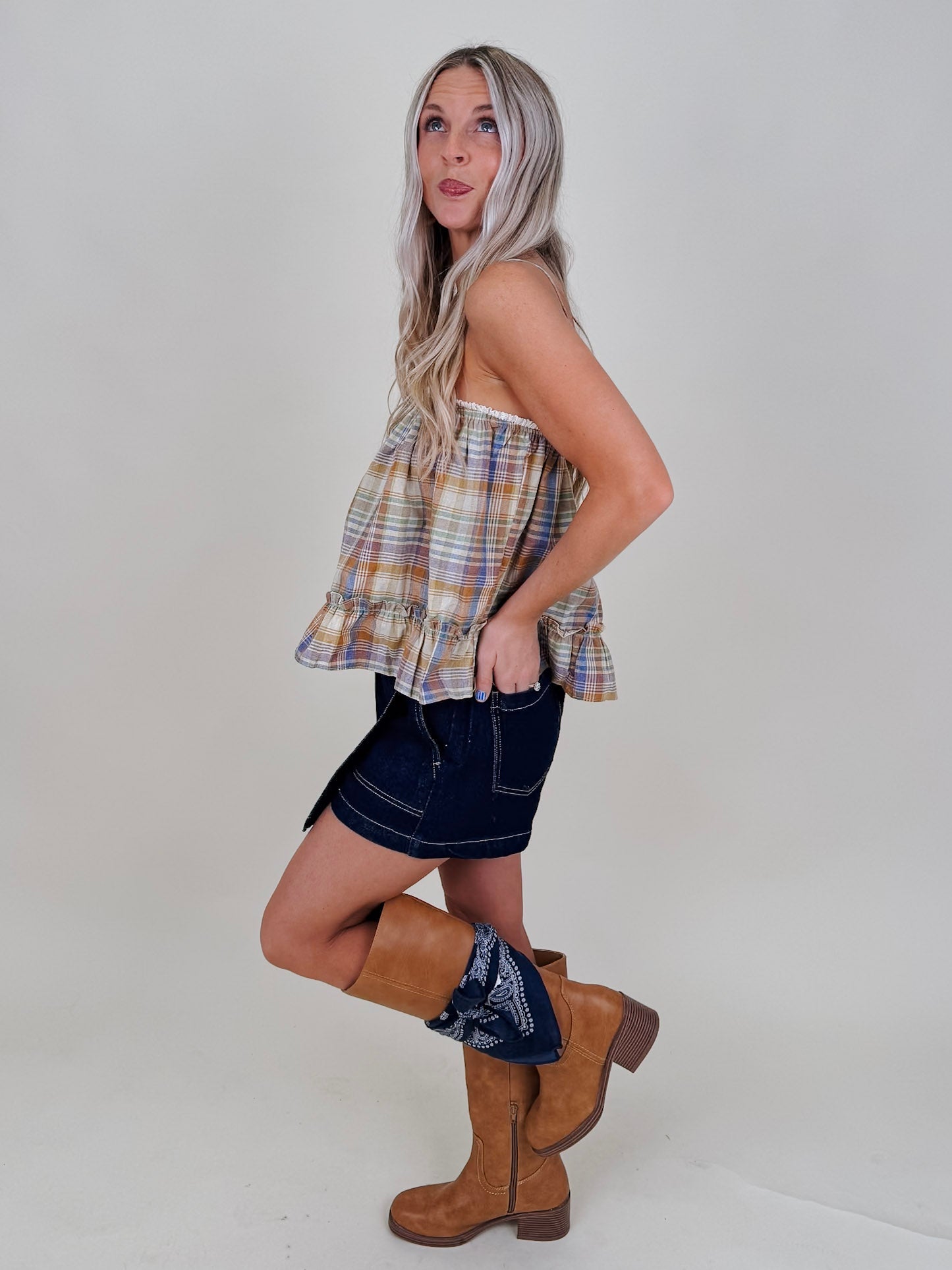 Picture Perfect Denim Skort - PAPER DOLL