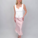 Matilda Lace Trim Midi Skirt - PAPER DOLL