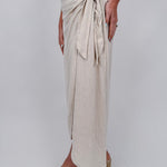 Sylvie Side Tie Wrap Midi Skirt - PAPER DOLL
